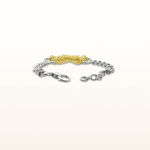 Multi-Strand Chain Link Bracelet in Two-Tone Sterling Silver