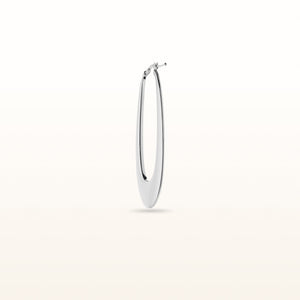 925 Sterling Silver Tapered Oval Hoop Earrings