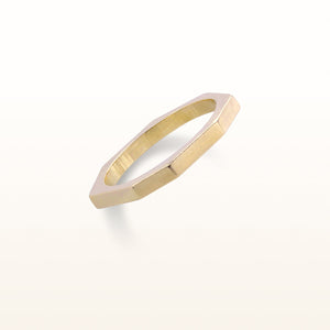 Yellow Gold Plated 925 Sterling Silver Geometric Ring
