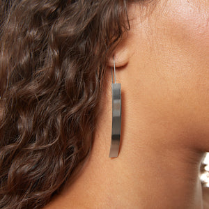 925 Sterling Silver Vertical Bar Hook Earrings