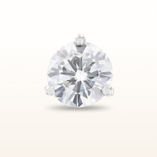 Single Martini Style Diamond Stud Earring, G-H-I/SI1-SI2 over 0.50 ctw