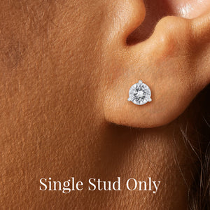 Single Martini Style Diamond Stud Earring, G-H-I/SI1-SI2 over 0.50 ctw