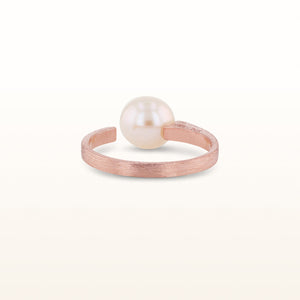 Pearl or Gemstone Bead Open Top Ring in Rose Gold Plated 925 Sterling Silver