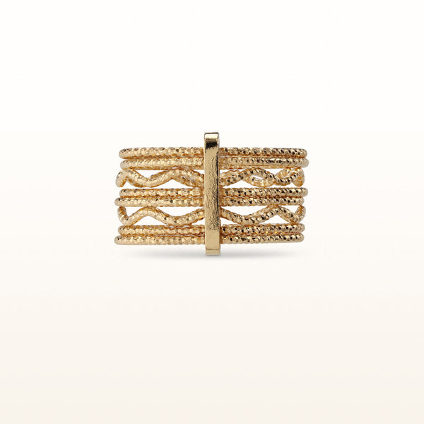 Yellow Gold Plated 925 Sterling Silver 8-Row Band