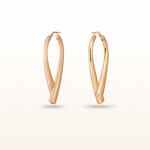 Cross-Over Drop Earrings in Rose Gold Plated 925 Sterling Silver