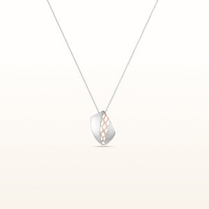 925 Sterling Silver Artistic Pendant Accented with Rose Gold Plated Sterling Silver