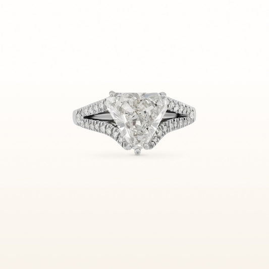 Trilliant Diamond Split Shank Ring in Platinum