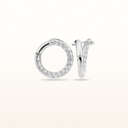 0.88 ctw Diamond Hoop Earrings in 18kt White Gold