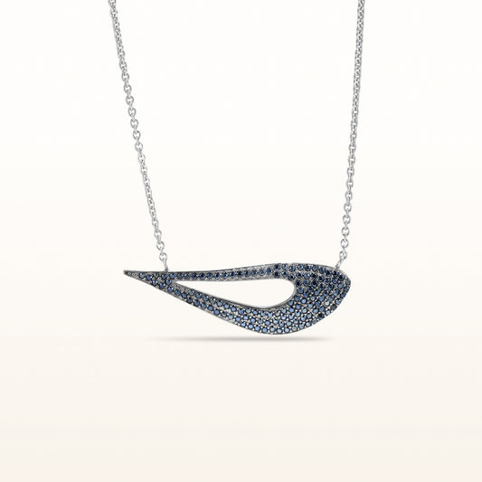 925 Sterling Silver and Black Spinel Statement Necklace