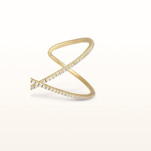 Diamond Crossover Cuff Bracelet in 14kt Yellow Gold