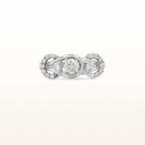 Round Diamond Love Knot Ring in 14kt White Gold