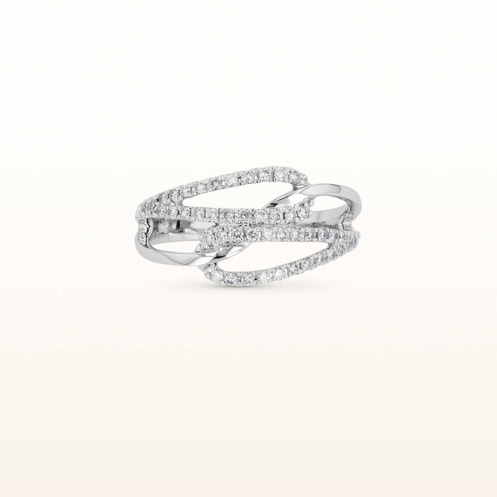 Double Loop Diamond Ring in 14kt White Gold – LeoDaniels