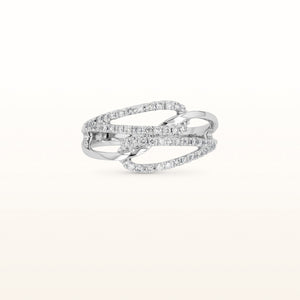 Double Loop Diamond Ring in 14kt White Gold