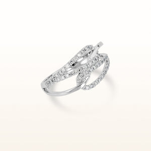 Double Loop Diamond Ring in 14kt White Gold