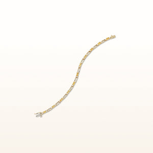 Oval Yellow Sapphire and Diamond Open Link Bracelet in 14K Yellow Gold