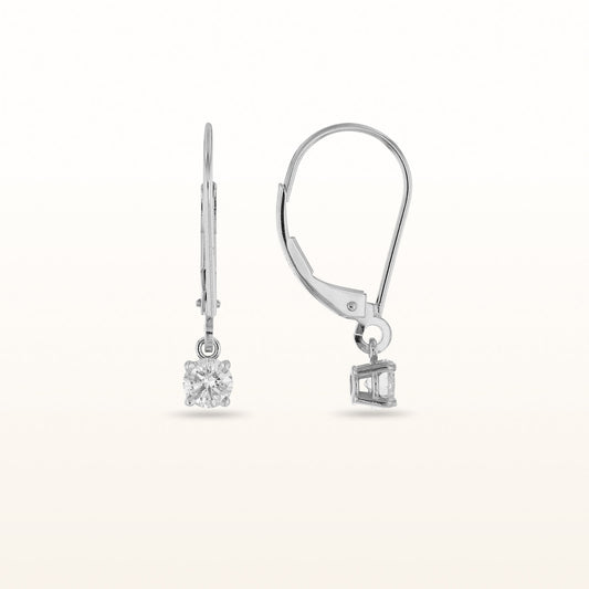 1/2 ctw Round Diamond Drop Earrings in 14kt White Gold