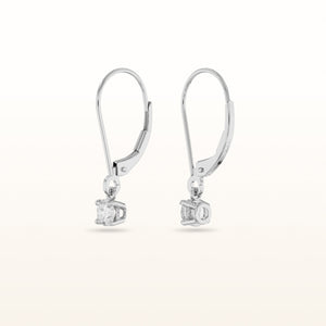 1/2 ctw Round Diamond Drop Earrings in 14kt White Gold
