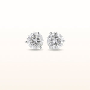 3.00 ctw Martini Style Round Diamond Stud Earrings in 18kt White Gold