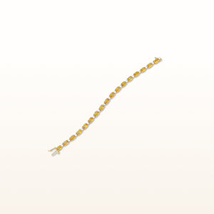 Oval Yellow Sapphire and Diamond Tennis Bracelet in 14kt Yellow Gold
