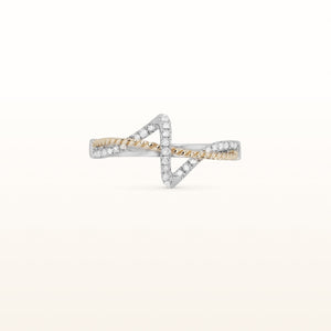Diamond Two-Tone Wave Ring in 14kt Gold