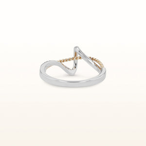 Diamond Two-Tone Wave Ring in 14kt Gold