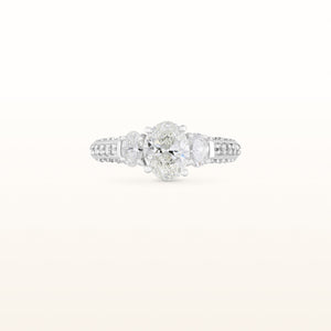 2.36 ctw Oval Three-Stone Diamond Ring in 18kt White Gold