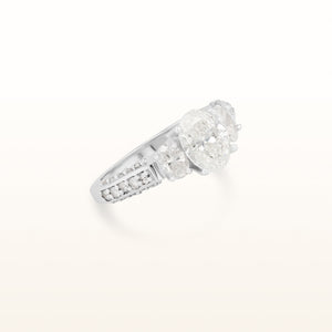 2.36 ctw Oval Three-Stone Diamond Ring in 18kt White Gold