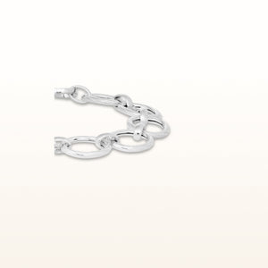 Twisted Oval Link Bracelet in 925 Sterling Silver