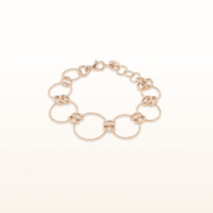 Rose Gold Plated 925 Sterling Silver Graduated Circle Bracelet