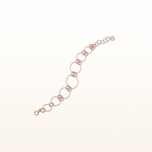 Rose Gold Plated 925 Sterling Silver Graduated Circle Bracelet