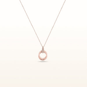 Rose Gold Plated 925 Sterling Silver Double Circle Pendant