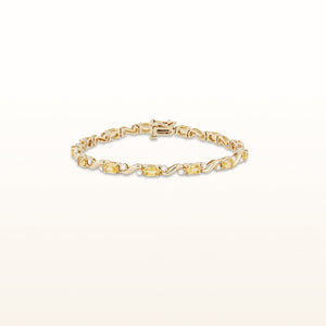 Yellow Sapphire and Diamond Classic Twist Bracelet in 14kt Yellow Gold