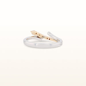 Round Diamond Bypass Ring in 14K White and Yellow Gold
