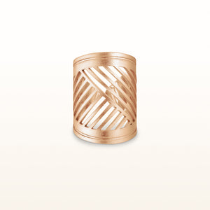Wide Diagonal Line Ring in Rose Gold Plated 925 Sterling Silver