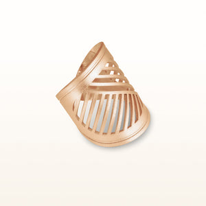 Wide Diagonal Line Ring in Rose Gold Plated 925 Sterling Silver