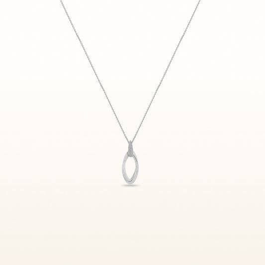 925 Sterling Silver Double Marquise Shaped Link Pendant