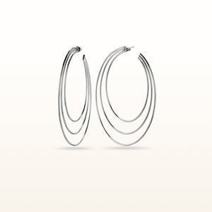 925 Sterling Silver Triple Hoop Earrings
