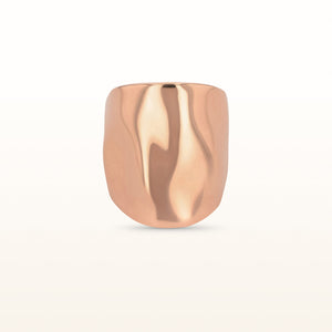 Rose Gold Plated 925 Sterling Silver Wavy High Polish Finish Wide Fashion Ring