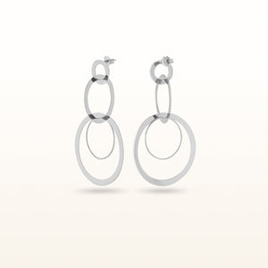 925 Sterling Silver Multi-Circle Dangle Earrings