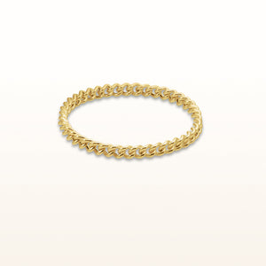 Curb Link Bangle Bracelet in Yellow Gold Plated 925 Sterling Silver
