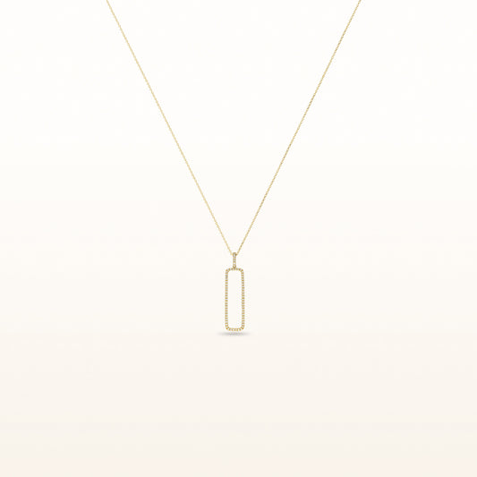 Rectangular Diamond Drop Pendant in 14kt Yellow Gold