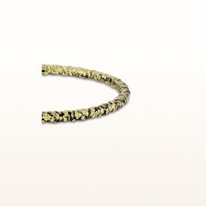 Yellow Gold Plated 925 Sterling Silver Popcorn Textured Bangle Bracelet