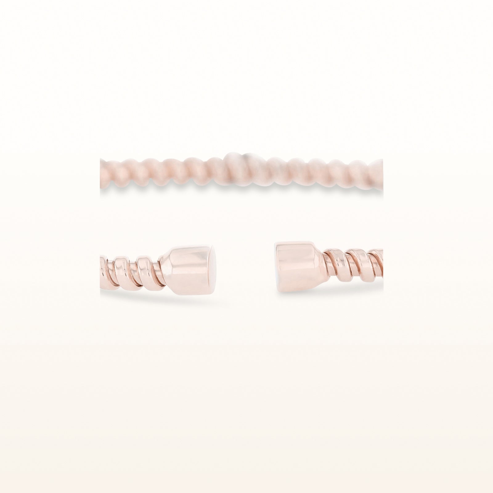 Round Diamond Flexible Coiled Cuff Bracelet in 14kt Rose Gold