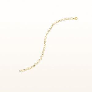 Yellow Gold Plated 925 Sterling Silver Mini Heart Link Bracelet