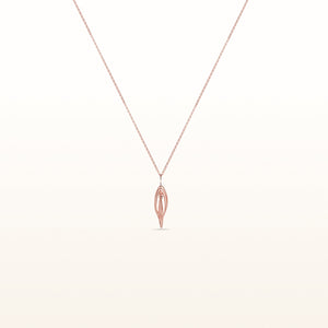 Rose Gold Plated 925 Sterling Silver Marquise Shaped Pendant