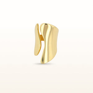 Yellow Gold Plated 925 Sterling Silver Open Wave Ring