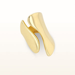 Yellow Gold Plated 925 Sterling Silver Open Wave Ring