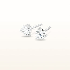 Classic Round 1/2 ctw Diamond Martini Style Stud Earrings in 14kt White Gold
