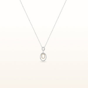 Diamond Oval Pendant in 14kt Two-Tone Gold