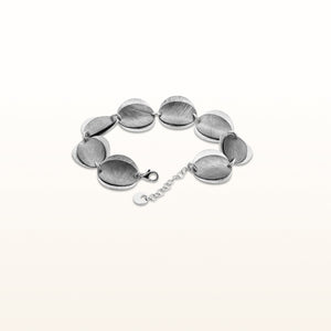 925 Sterling Silver Double Layer Concave Disc Bracelet